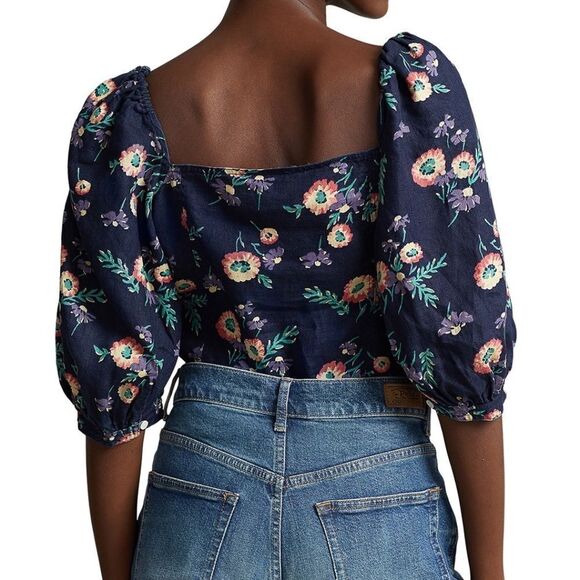 NEW POLO RALPH LAUREN FLORAL BLOUSE - size 2 - Picture 2 of 7